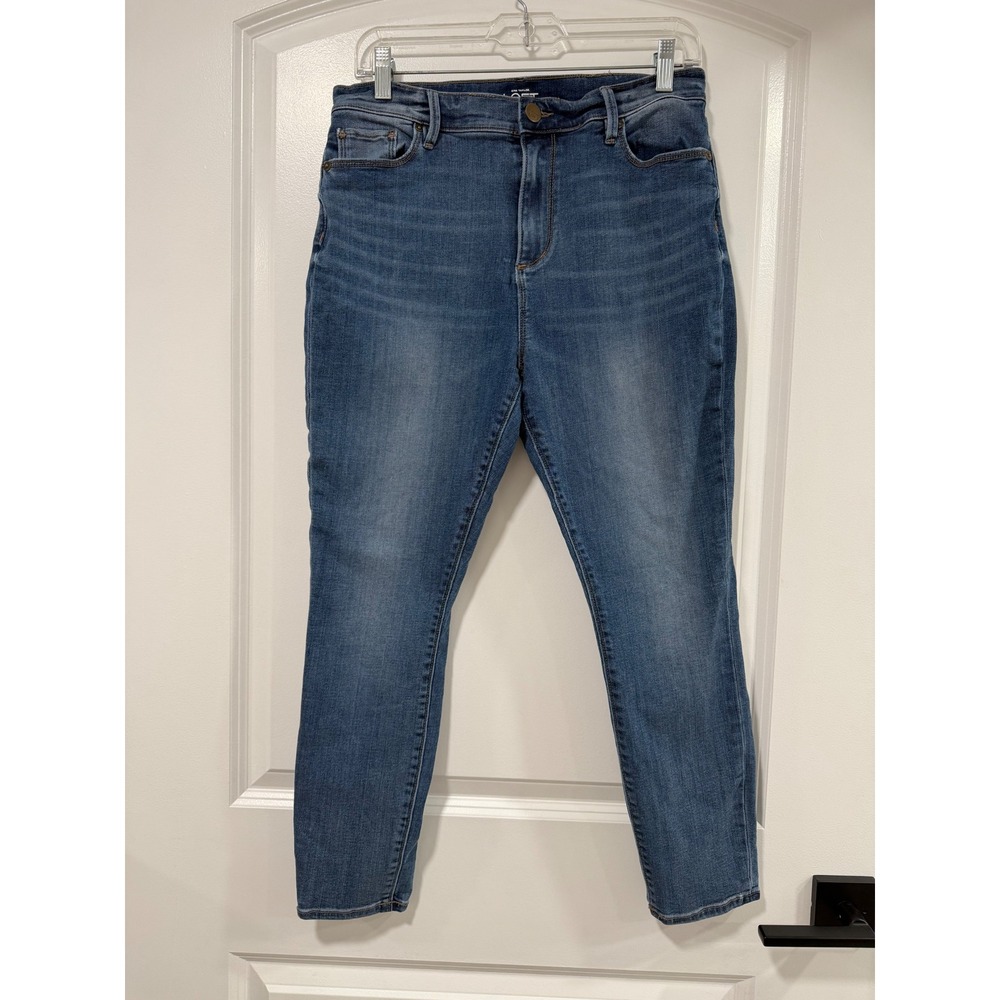 Ann Taylor Loft High‎ Rise Skinny Ankle Jeans Medium Wash Blue Denim 10P Petite